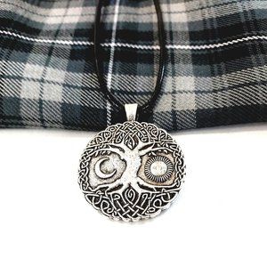 New Tree of Life Moon Sun Necklace Silver Tone Medieval Renaissance Wiccan